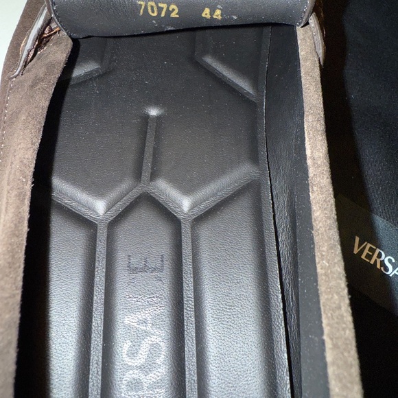 Versace Dark Brown Suede Loafers with Gold Accent main image 4